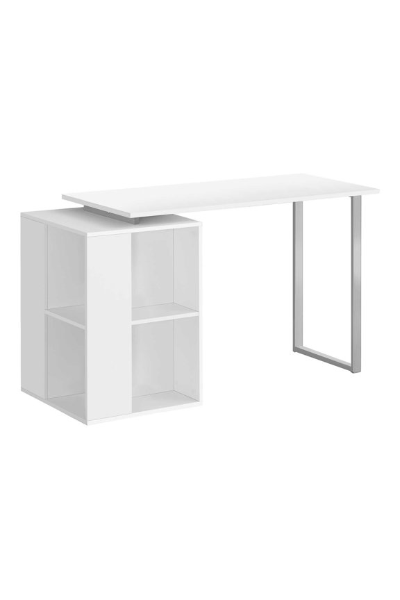 - Computer Desk, Home Office, 55"L, Work, Laptop, White Laminate
