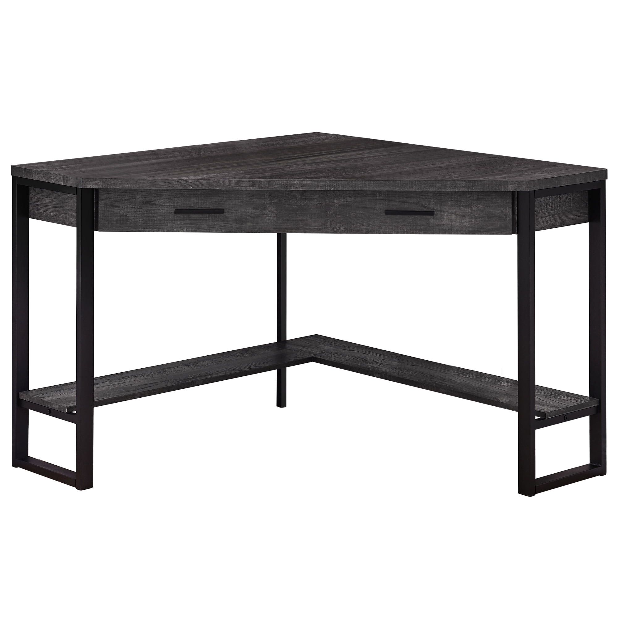 Contemporary Home Living 42" Black Reclaimed Wood Corner Computer Desk