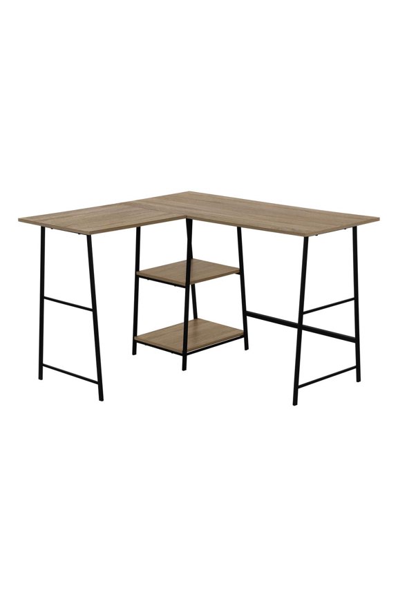 Computer Desk, Home Office, Corner, 48"L, L Shape, Work, Laptop, Brown Laminate