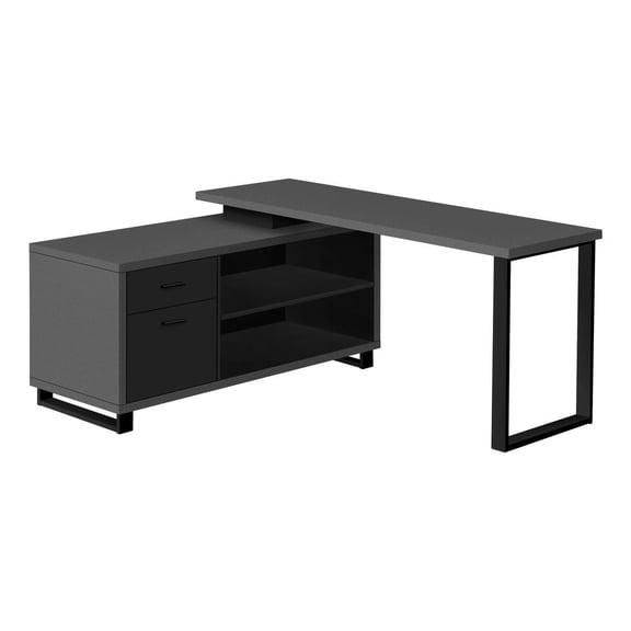 Monarch Specialties Computer Desk, Home Office, Corner, 72"L, L Shape, Work, Laptop, Grey Laminate