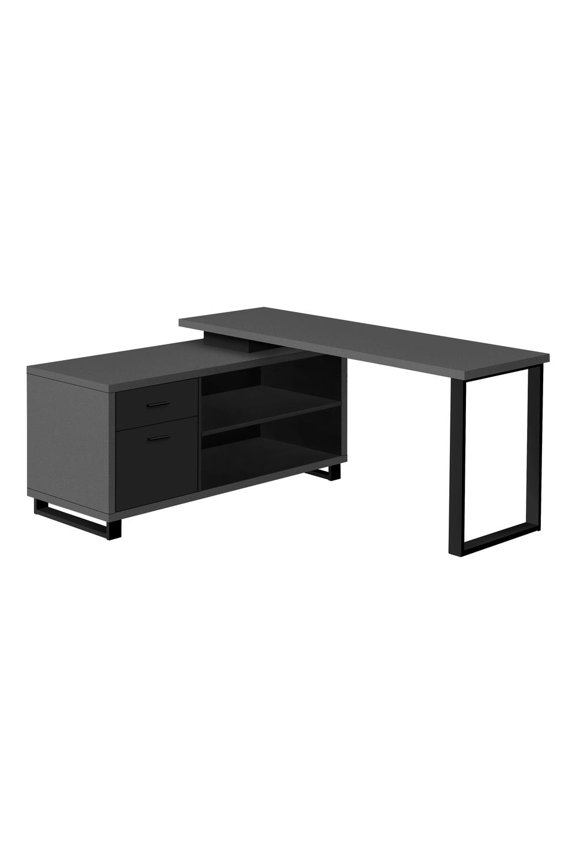Computer Desk, Home Office, Corner, 72"L, L Shape, Work, Laptop, Grey Laminate