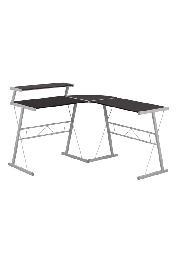 Computer Desk, Home Office, Corner, L Shape, Work, Laptop, Brown Laminate