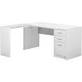 thumbnail image 1 of Monarch Specialties Computer Desk, Home Office, Corner, L Shape, Work, Laptop, White Laminate, 1 of 4