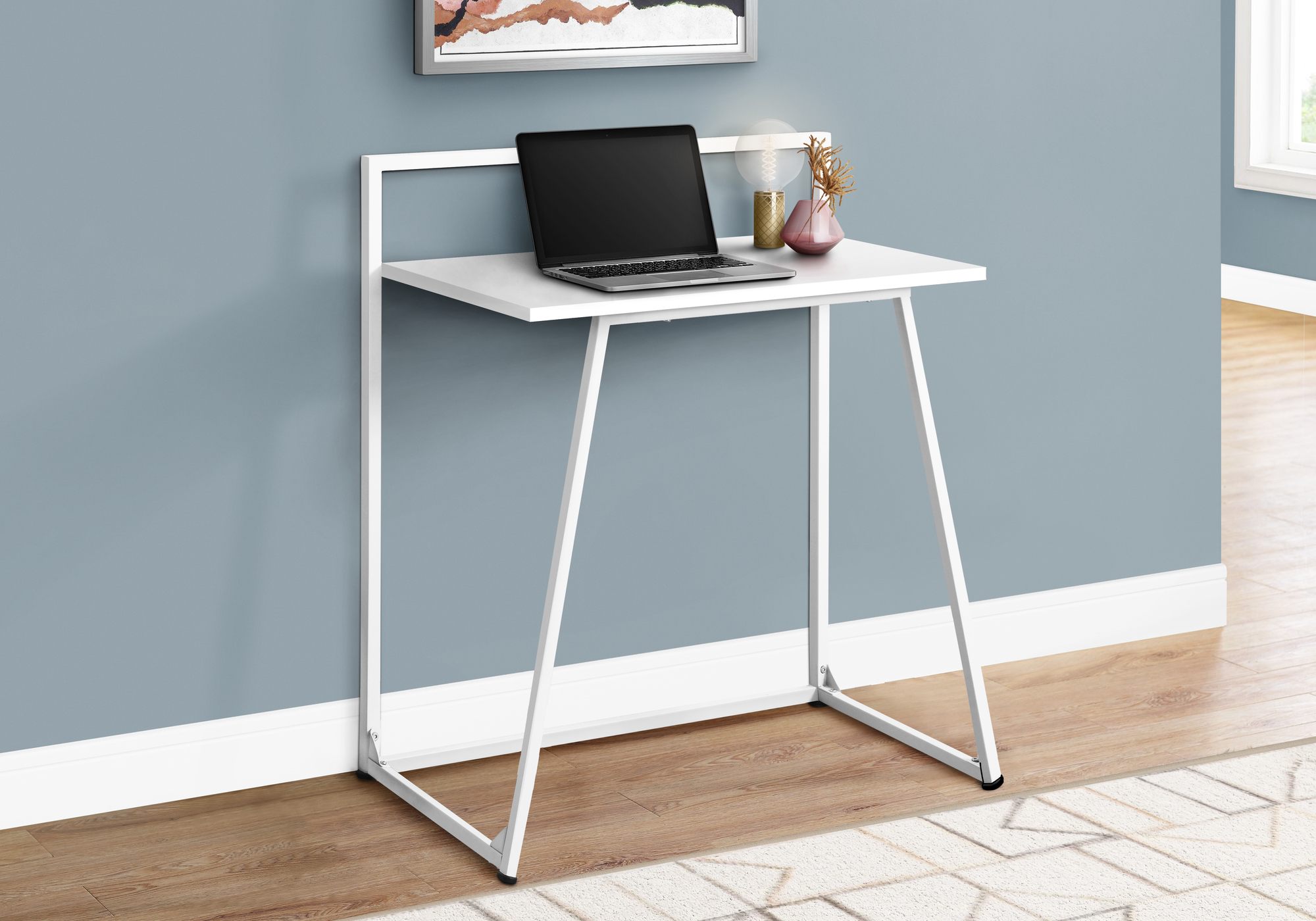 Monarch Specialties Computer Desk, Home Office, Laptop, 30"L, Work, White Laminate, White Metal - image 1 of 4