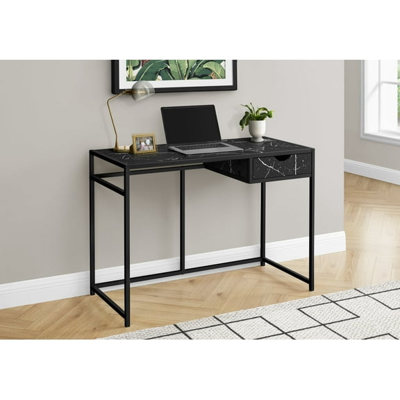 Monarch Specialties Computer Desk, Home Office, Laptop, 42"L, Work, Black Marble Look Laminate