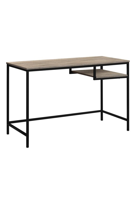 Computer Desk - 48"L / Dark Taupe / Black Metal