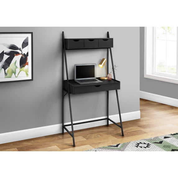 Monarch Specialties Computer Desk, Home Office, Laptop, Leaning, 32"L, Work, Black Laminate