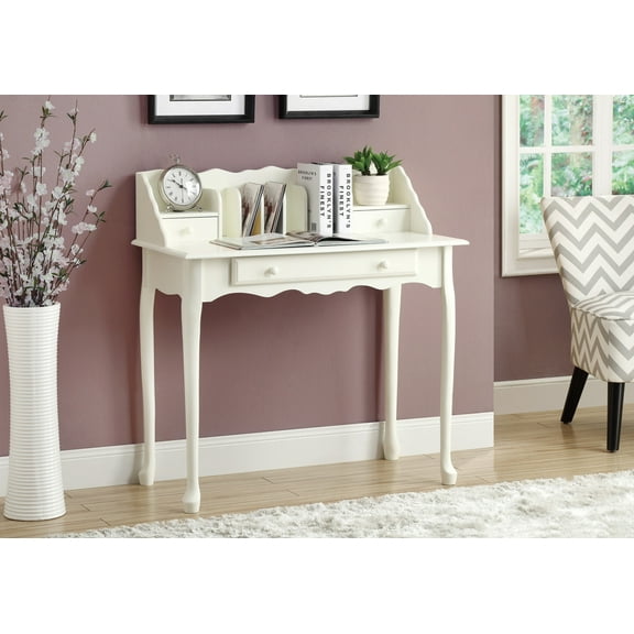 Monarch Specialties Computer Desk, Home Office, Laptop, Storage Drawers, 36"L, Work, White Wood