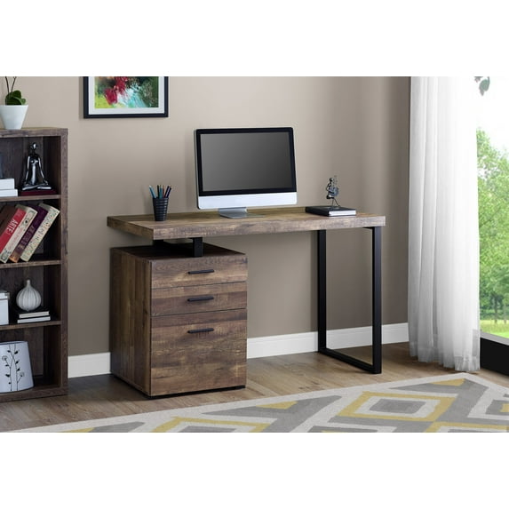 Monarch Specialties Computer Desk, Home Office, Laptop, Storage Drawers, 48"L, Work, Brown Laminate