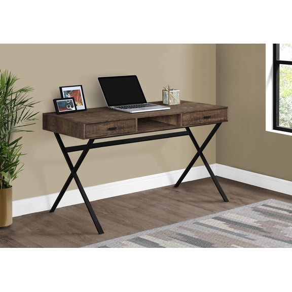 Monarch Specialties Computer Desk, Home Office, Laptop, Storage Drawers, 48"L, Work, Brown Laminate