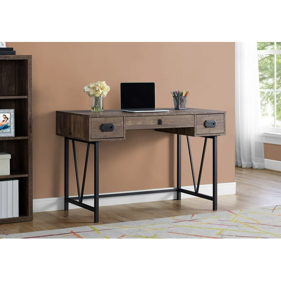 Monarch Specialties Computer Desk, Home Office, Laptop, Storage Drawers, 48"L, Work, Brown Laminate