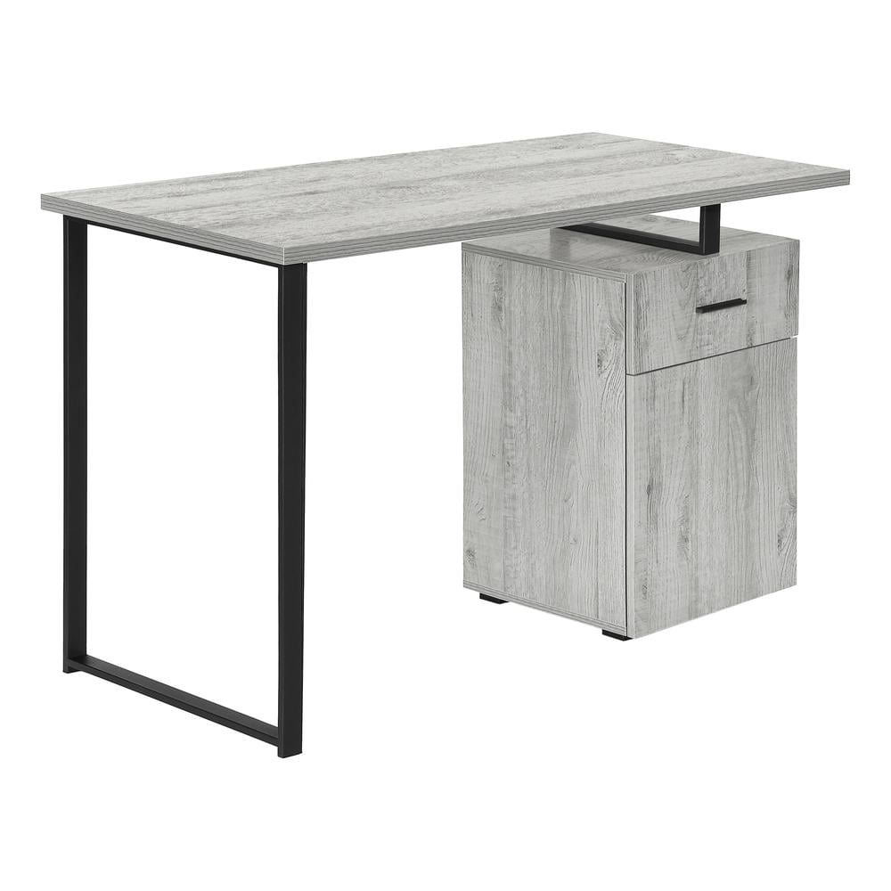 Gray Wood Home Office Desk with Storage Drawers