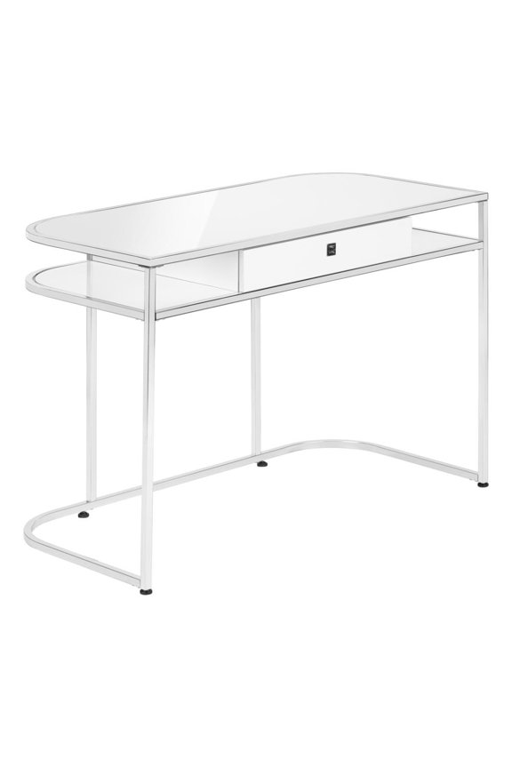Computer Desk, Home Office, Laptop, Storage Drawers, 48"L, Work, White Laminate