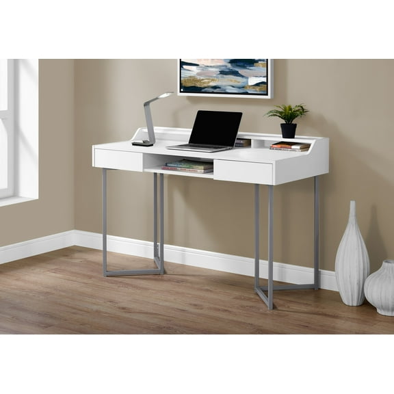 Monarch Specialties Computer Desk, Home Office, Laptop, Storage Drawers, 48"L, Work, White Laminate
