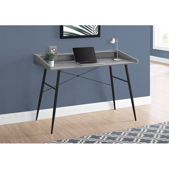 Monarch Specialties Computer Desk, Home Office, Laptop, Storage Shelves, 48"L, Work, Grey Laminate