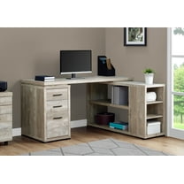 Monarch Specialties Computer Desk, L-Shaped, Corner, 3 Drawers 2 Open Shelves 3 Cubbies, 60"L X 47"W