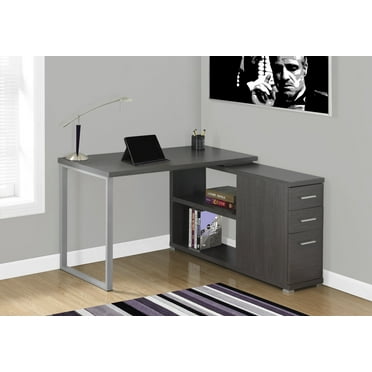 Monarch Specialties Computer Desk, L-Shaped, Corner, 3 Drawers, 2 Open Shelves Leg, 47"L X 47"W