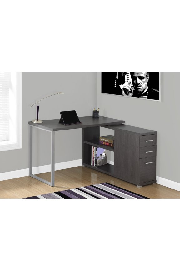 Computer Desk, L-Shaped, Corner, 3 Drawers, 2 Open Shelves Leg, 47"L X 47"W