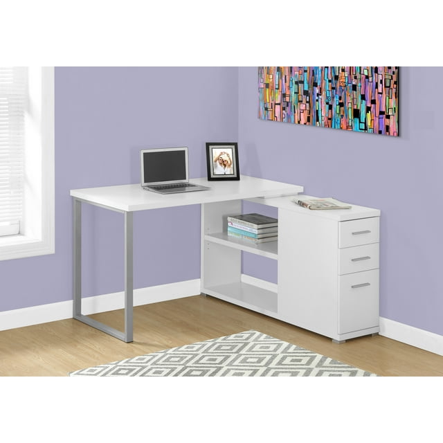 Monarch Specialties Computer Desk, LShaped, Corner, 3 Drawers, 2 Open