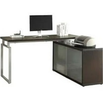 Monarch Specialties Computer Desk White Corner With Frosted Glass