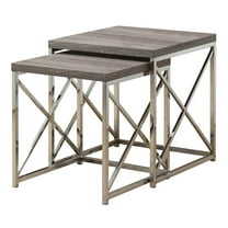 Nesting Table Set Of 2 Side End Metal Accent Bedroom Metal Brown