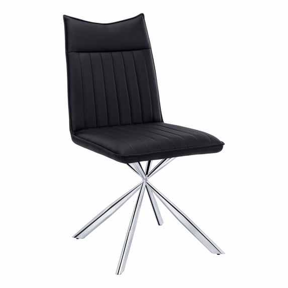 Monarch Specialties Dining Chair, Set Of 2, Side, Kitchen, Dining Room, Black PU, 36.25" H, Indoor