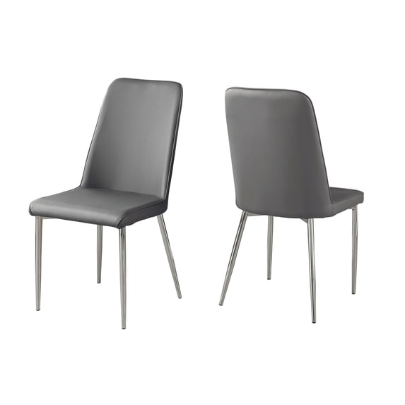 Monarch Specialties Dining Chair, Set Of 2, Side, Upholstered, Kitchen, Dining Room, PU, Metal
