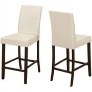 Monarch Specialties Dining Chair Set Of 2, Upholstered,Dining Room, Ivory PU, 40" H, Indoor