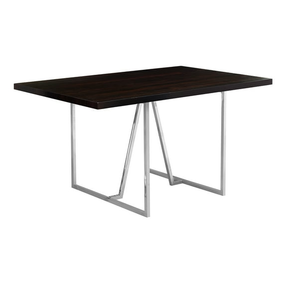 Monarch Specialties Dining Table, 60" Rectangular, Kitchen, Dining Room, Metal, Laminate, Chrome