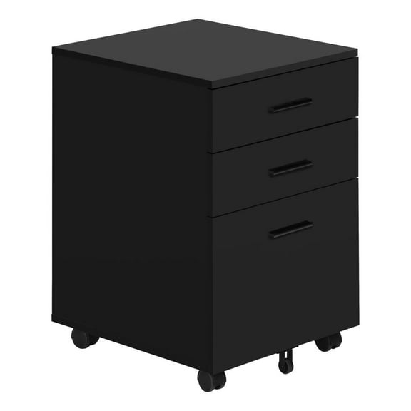 Monarch Specialties File Cabinet, Rolling Mobile, Printer Stand, Office, Work, Black Laminate