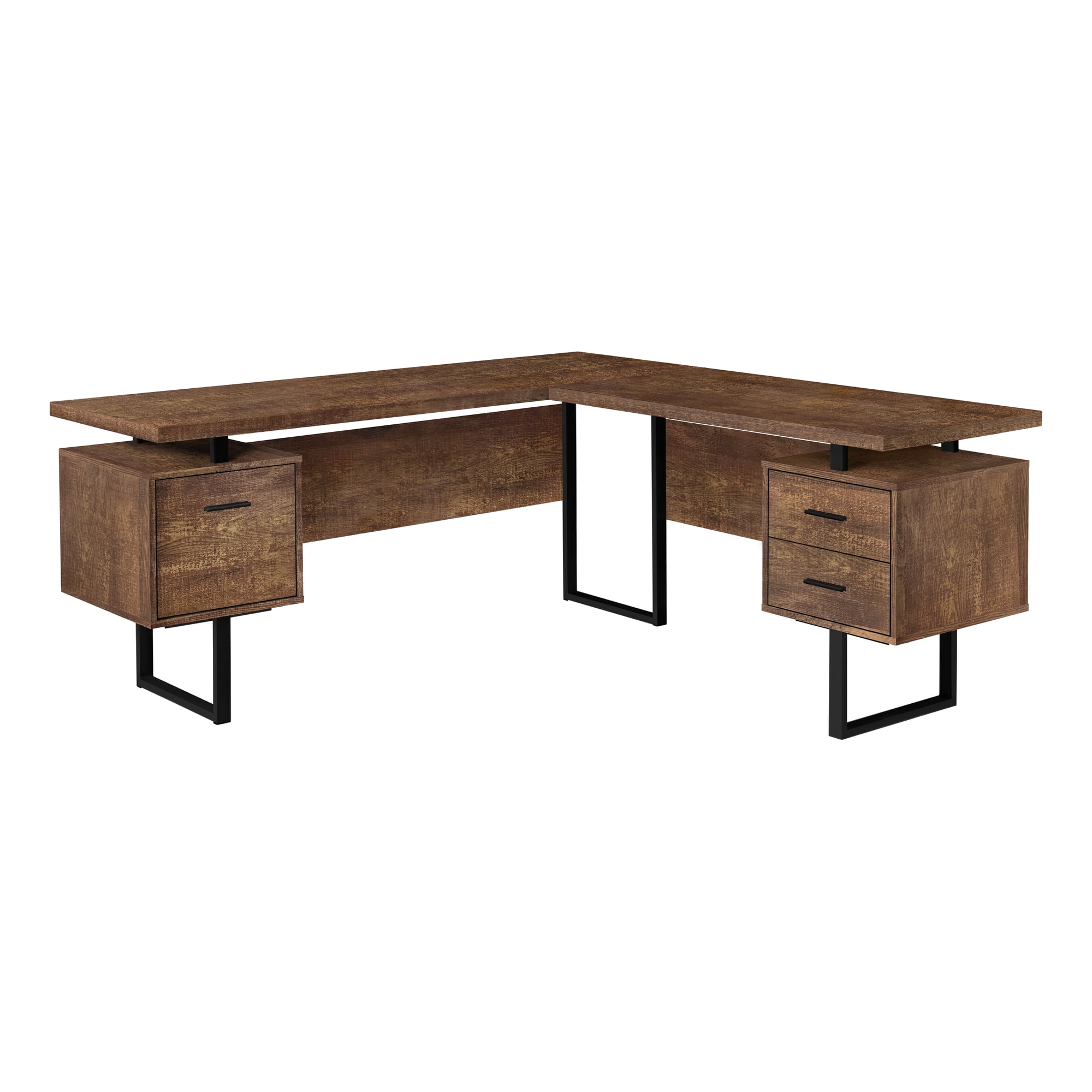 Monarch Specialties Home Office Right Left Facing L Shape Computer Desk Brown