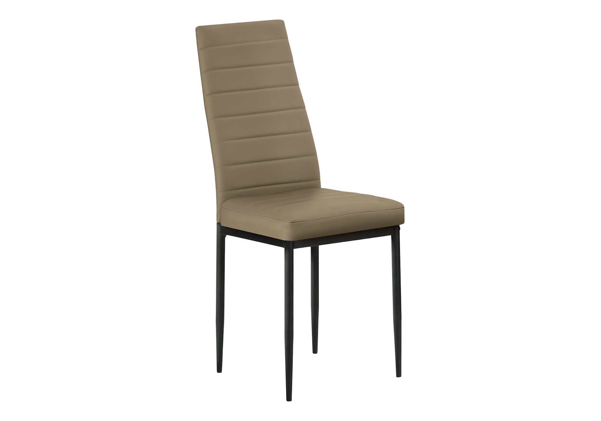 Monarch Specialties - I 1273 Dining Chair, 39" Height, Side, Kitchen, Dark Taupe Leather-Look