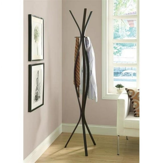 Monarch Specialties I 2016 Cappuccino Metal Contemporary 72 in. Coat Rack