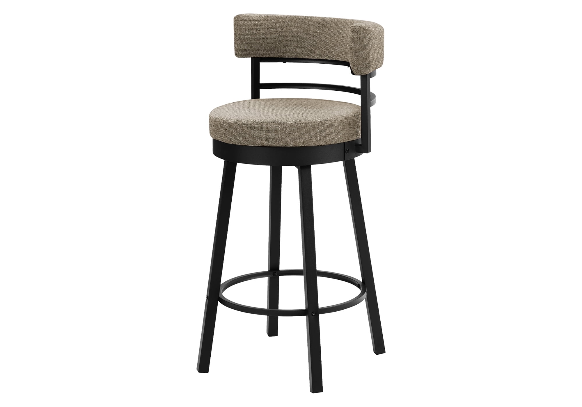 Monarch Specialties - I 2304 Barstool, 39" Height, Swivel, Bar Height, Set Of 2, Beige Fabric