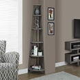 thumbnail image 1 of Monarch Specialties I 2497, Corner Bookcase, Dark Taupe Reclaimed-Look, 72" H, 1 of 3