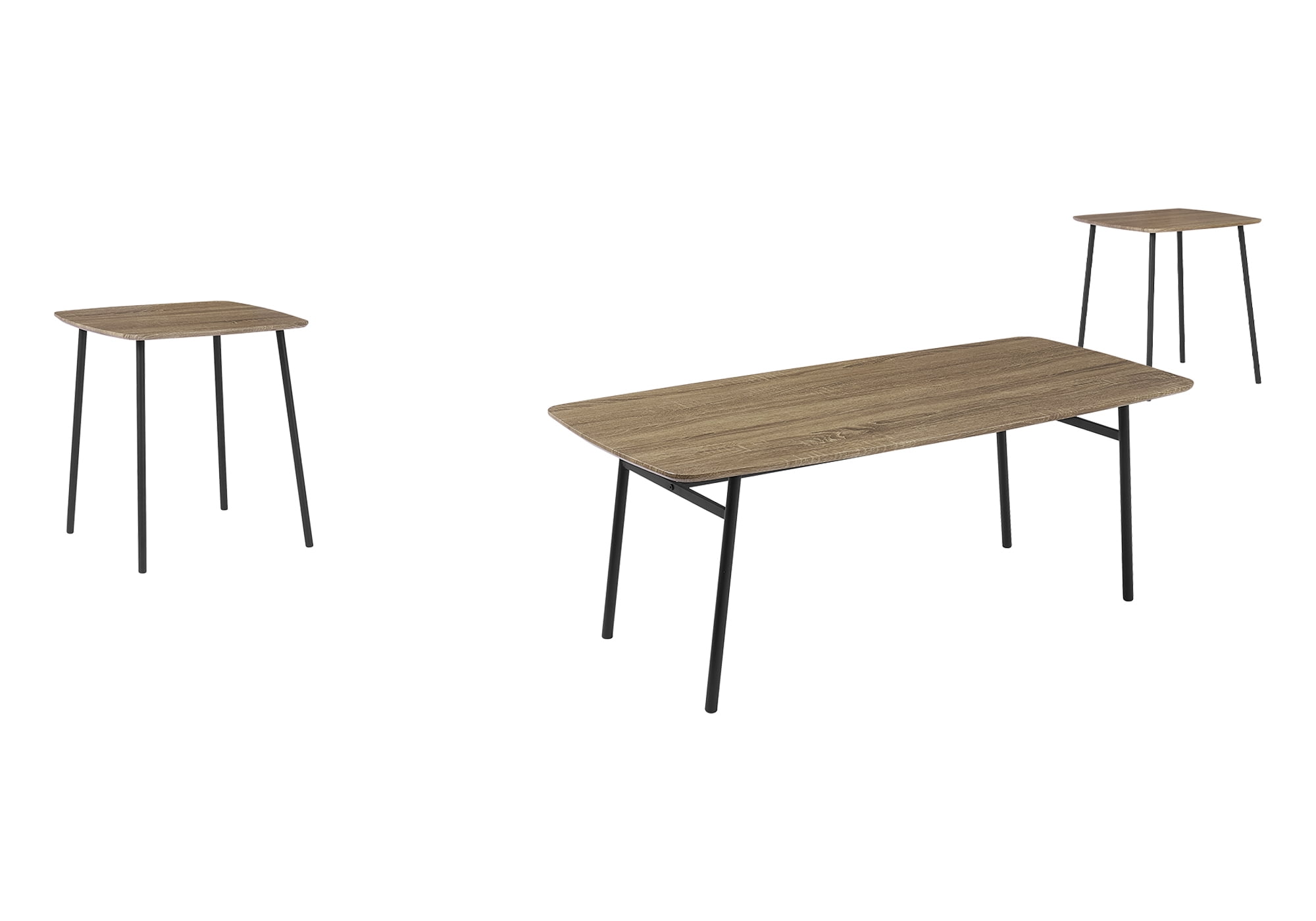 Monarch Specialties - I 7805P Table Set, 3Pcs Set, Coffee, End, Living Room, Dark Taupe Laminate