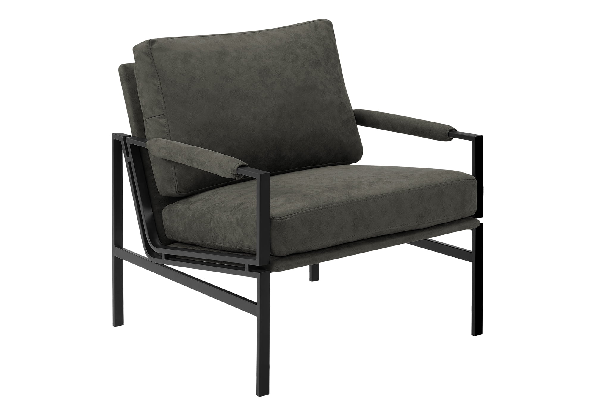 Monarch Specialties - I 8100 Accent Chair, 36"H, Upholstered, Living Room, Bedroom, Dark Grey Fabric