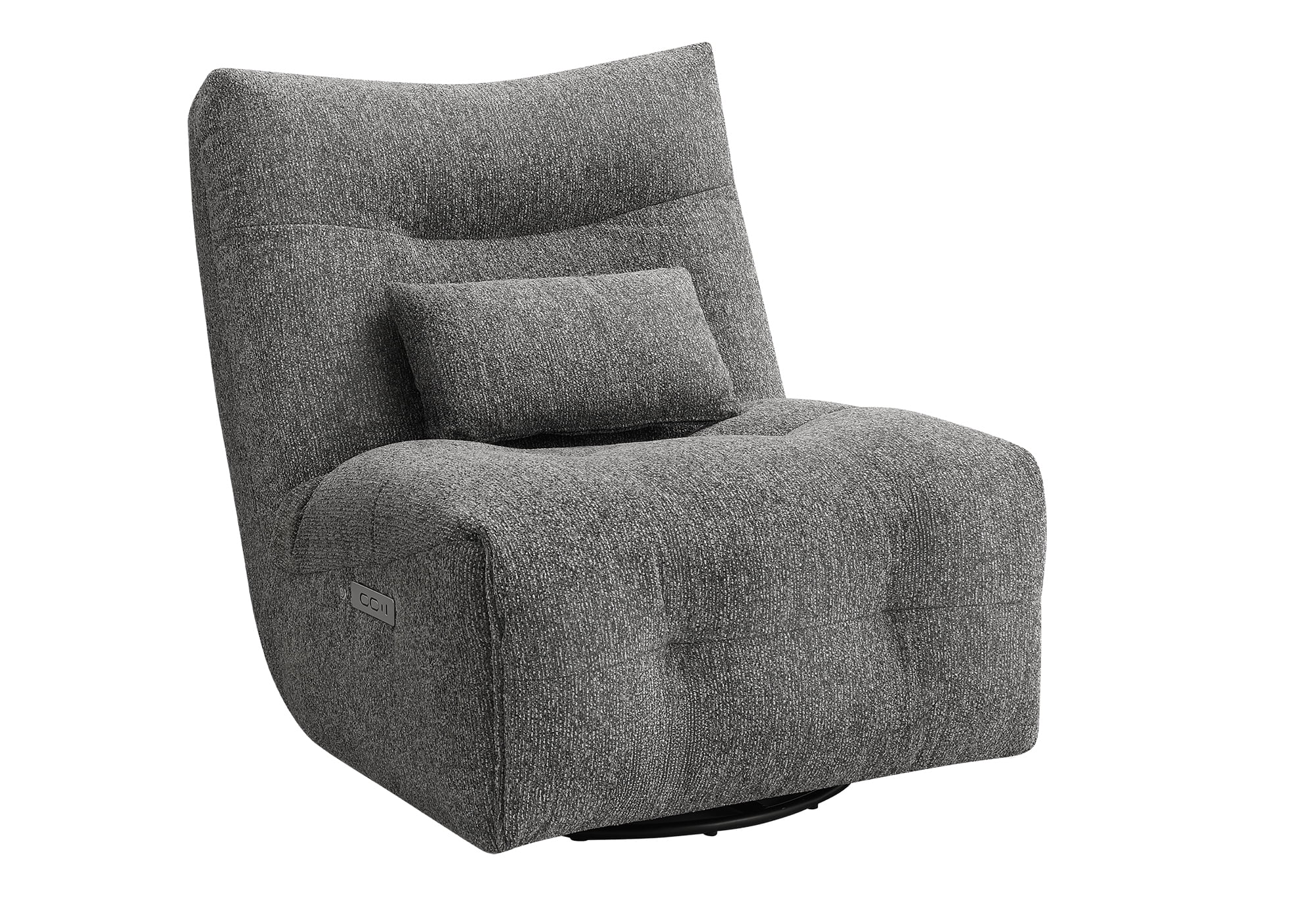 Monarch Specialties - I 8185 Reclining Chair, 35" Wide, Swivel, Glider, Upholstered, Dark Grey Fabric