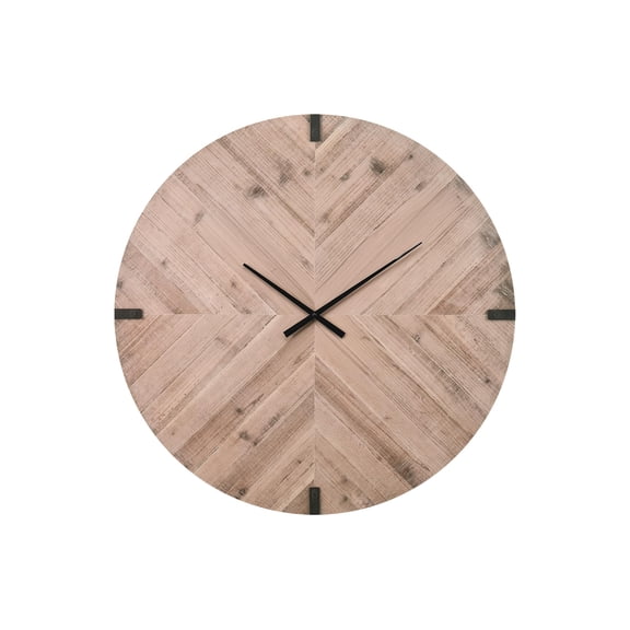 Clocks - 30" Round - Large Oversized - Wall Clock - Brown - Black Metal