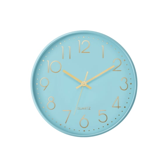 Monarch Specialties I 9109 Clocks, 12" Round, Wall Clock, Blue Face, Blue Frame