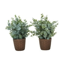 Monarch Artificial Plant, 13" Tall, Eucalyptus Grass, Indoor, Table, Greenery, Set Of 2