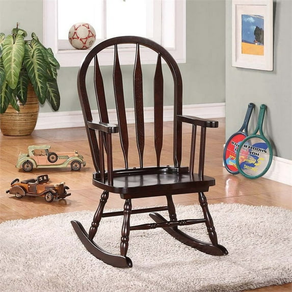 Monarch Specialties Juvenile Arrow Back Rocking Chair, Cappuccino