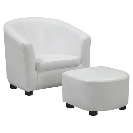 Monarch Specialties Juvenile Leatherlook Chair And Ottoman 2 Piece Set, Multiple Colors