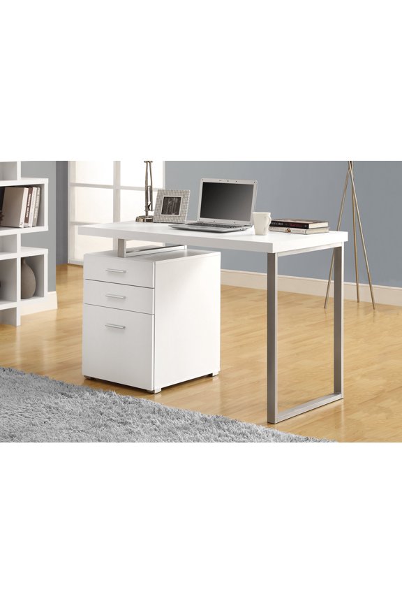 Left/Right Facing 47" Modern Home Office Computer Desk,White