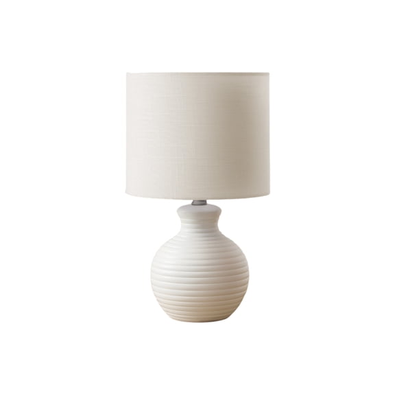 Lighting - 16"h - Table Lamp - White Resin - Ivory/Cream Shade - Contemporary