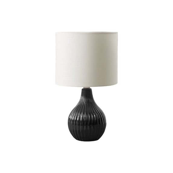 Lighting - 17"h - Table Lamp - Black Ceramic - Ivory/Cream Shade - Contemporary