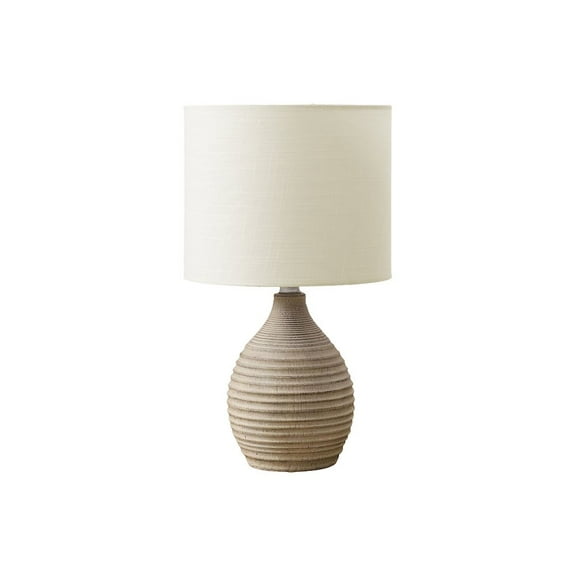 Monarch 17"H, Table Lamp, Brown Resin, Ivory / Cream Shade, Contemporary, Modern