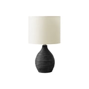 Monarch 17H, Table Lamp, Grey Resin, Ivory / Cream Shade, Contemporary, Modern