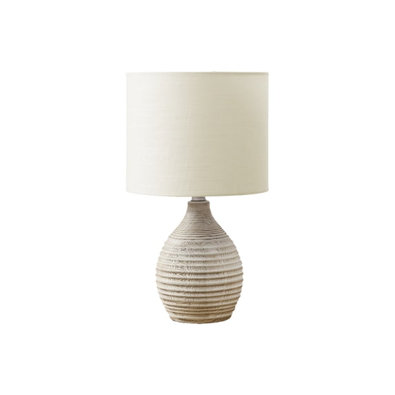 Lighting - 17"h - Table Lamp - Brown Resin - Ivory/Cream Shade - Contemporary
