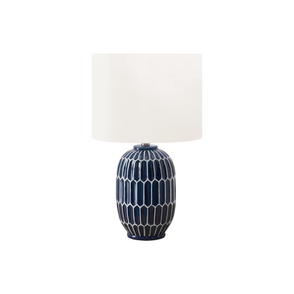 Lighting - 22"h - Table Lamp - Blue Ceramic - Ivory/Cream Shade - Contemporary